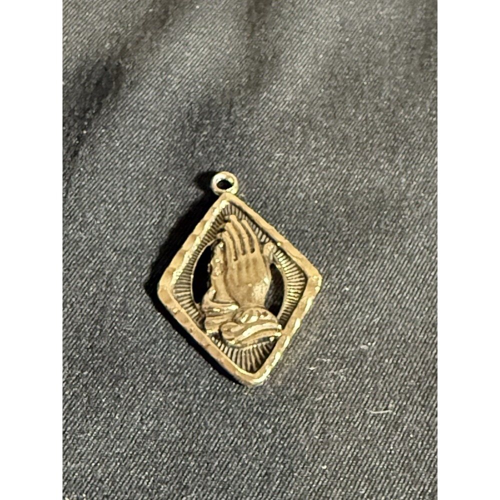 Praying Hands Gold Toned Medal Germany Stamp